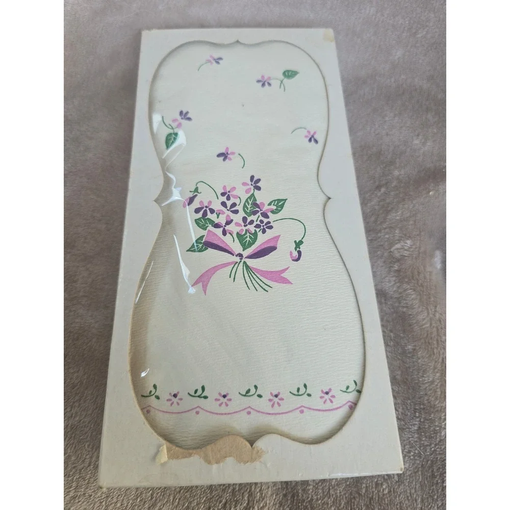 Vintage Pakay Guest Towels 24 Count Violet Bouquet Floral Purple Pink New Box